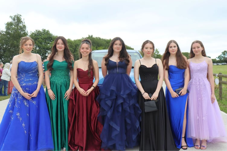 A group of girls pleased to have finished their GCSEs