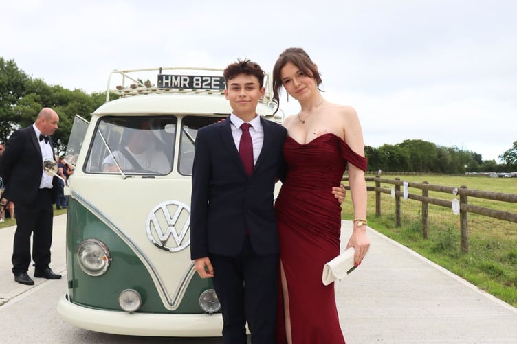 A VW camper van was their ride to the event