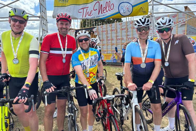 Medal winners after completing the Nello cycle ride in aid of FORCE Cancer Charity.