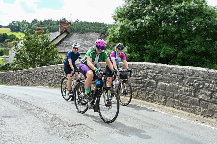 On the 100-mile Nello route, passing the Anchor Inn at Exebridge, Dulverton.