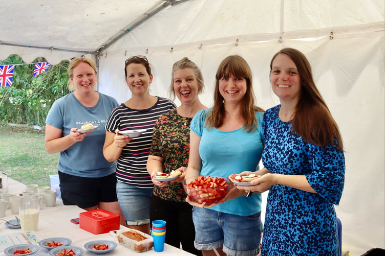 Strawberries and cream and cream teas with strawberry jam were served at the event