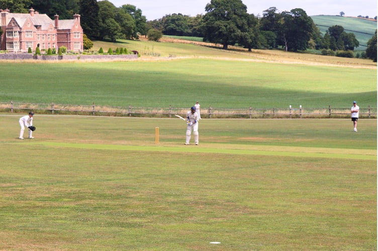 Sandford Cricket Club Third XI at bat versus Bovey Tracey