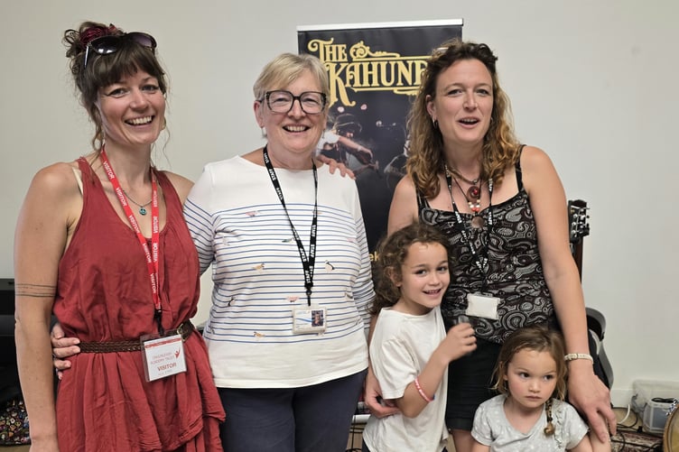 The three generations reunited at Chulmleigh Primary School.