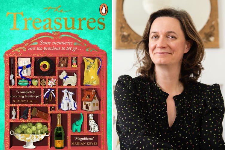 Harriet Evans with her new book The Treasures