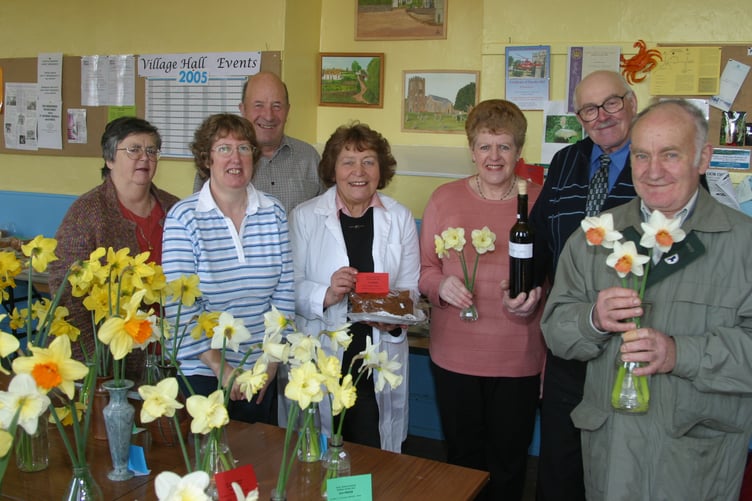 Organisers and judges of Zeal Monachorum Village Hall Committee's Spring Flower Show in April 2005. 249-4989_IMG