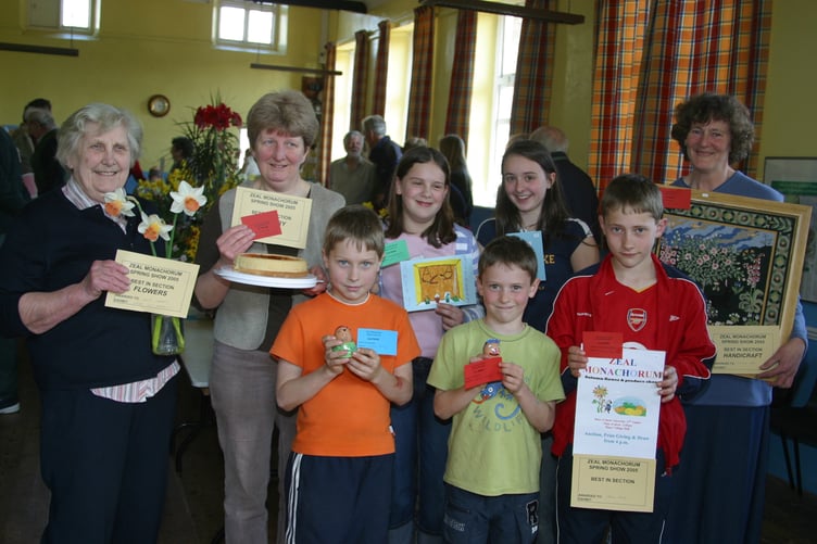 Some of the prizewinners at Zeal Monachorum's Spring Flower, Cookery and Handicraft Show in April 2005. 249-4995_IMG