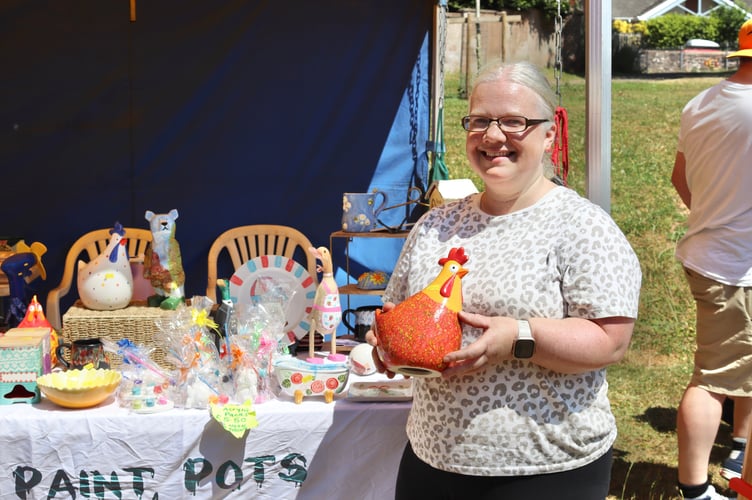 Gemma Jackson of Paint Pots of Devon on Crediton High Street had a stall