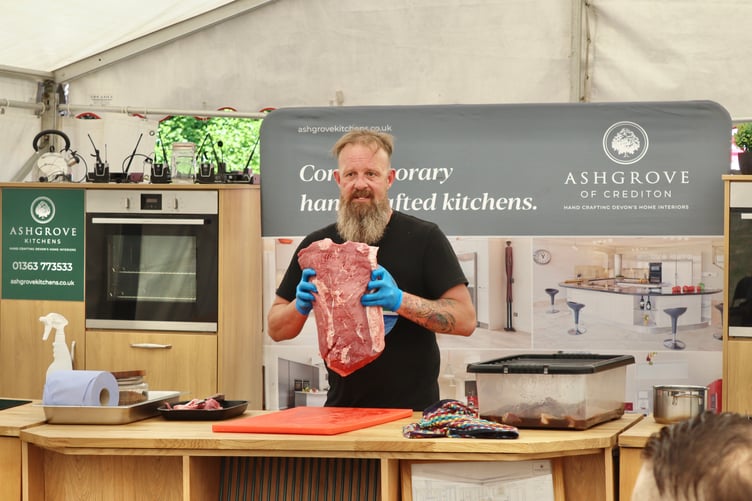 Tristan Lord of The Lekker Saffa demonstrated how to make biltong