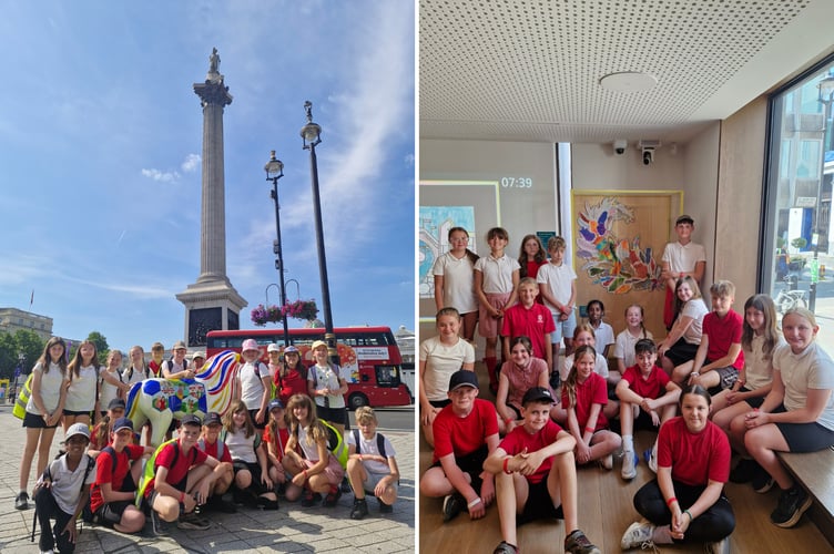 Hayward's School pupils during their trip to London.