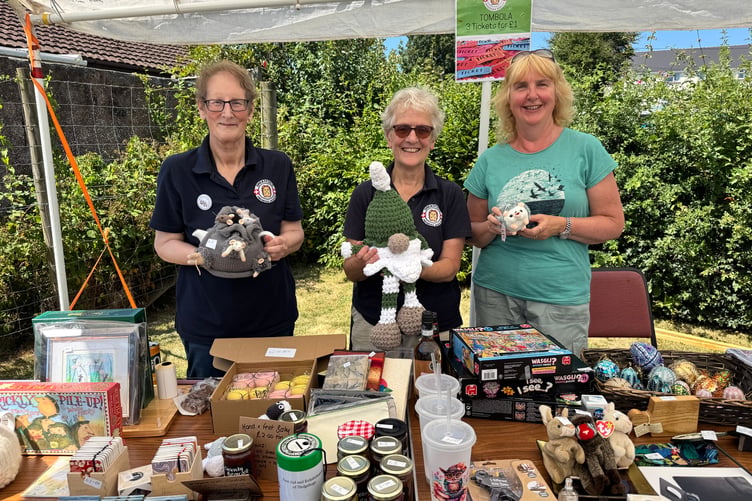 Greatfield Hedgehog Rescue of Inwardleigh had a stall at the Revel. It was founded by Pam Pemberton, centre, helped by Clare Burnett, left and Maria Richards, right. AQ 5237