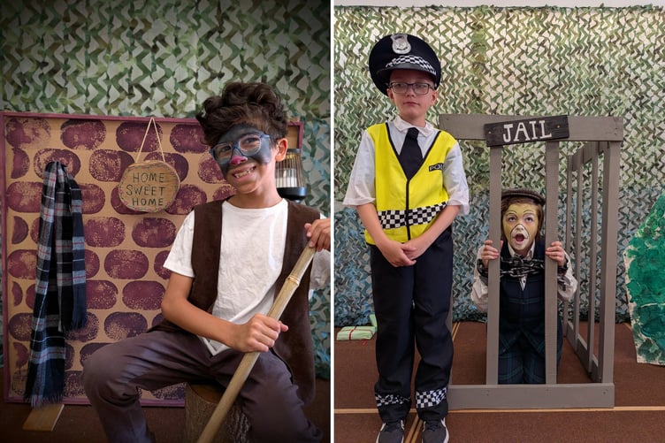 Some of the cast of Bow School’s production of The Wind in the Willows.
