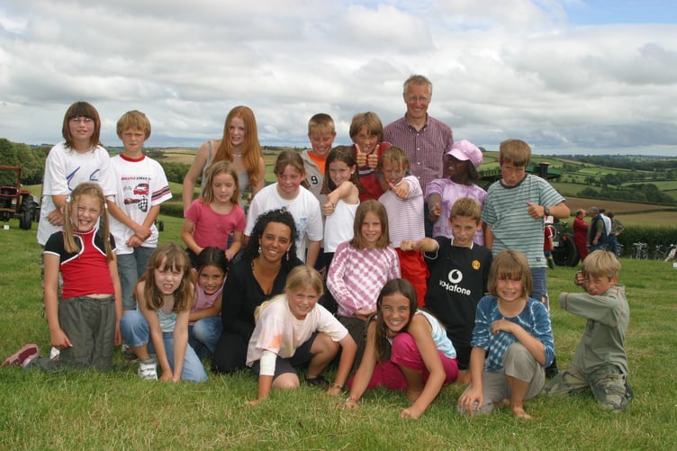 Copplestone School pupils staged an energetic dance display in the main ring at Coldridge Fete in July 2004. 203-0393_IMG