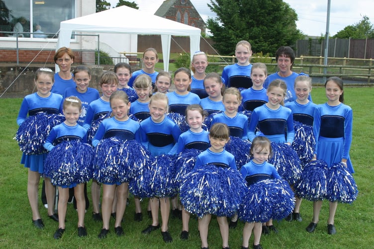 Kirton Bluebell Majorettes entertained at Bow Church Fete in July 2004. 201-0144_IMG