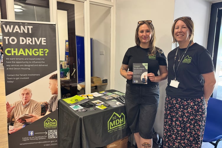 Mid Devon Housing cares for the residents of 3,000 properties owned by the council in Mid Devon, Zoe Parkhouse and Karen Davies holding a monthly Crediton Cuppa service for tenants. AQ 5288