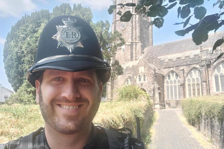 Sergeant Robert Brown patrolling in South Molton.
