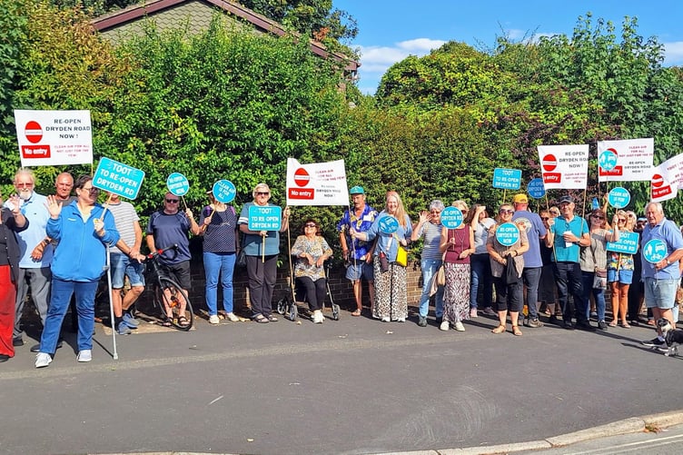 Protesters at Dryden Road, Exeter