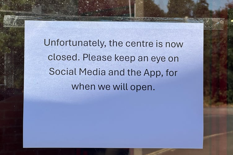 A notice is now in place at Active Crediton (formerly Lords Meadow Leisure Centre). AQ 6267
