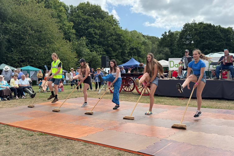 Broom dance finalists at the 2025 Dartmoor Folk Festival.
