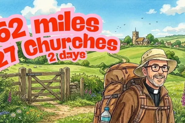Rev Jeremy Putnam is to walk 62 miles to 27 villages.
