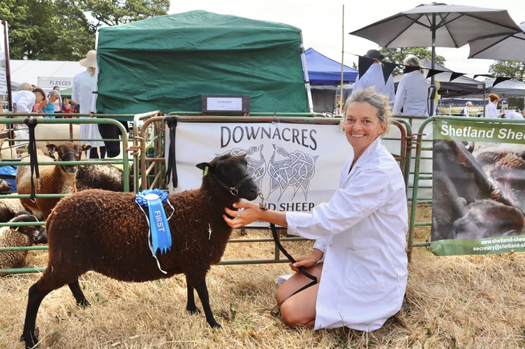 Downacres Farm near Wembworthy won first prize with Shetland shearling ewe Downacres Mercury