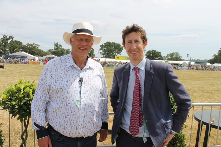 Mid Devon Show: Mid Devon Show Chairman Angus Cottey, left and Show President William Heathcoat Amory. AQ 1647