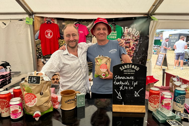 Mid Devon Show: Sandford Orchards were kept busy serving cider on their stand. AQ 6518