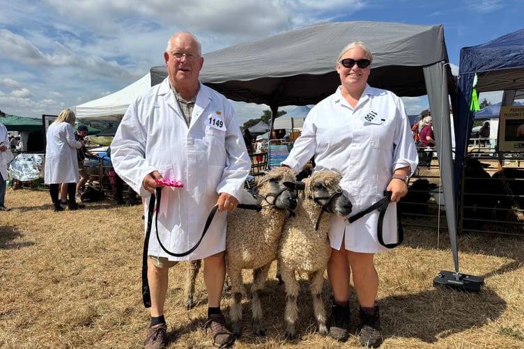Mid Devon Show: Robert and Cathy Webb of Parkhill Flock of Pedigree Wensleydales, Crediton, achieved a 1st and 4th at the Show. AQ 6433