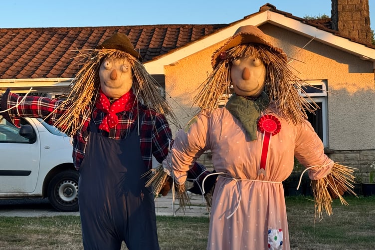 Two of the scarecrows in Chulmleigh Fair Scarecrow competition. AQ 6903