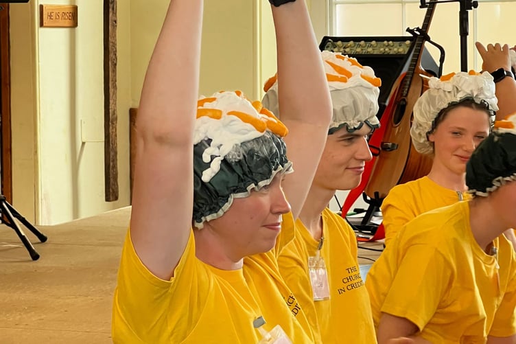 Volunteers playing a messy game