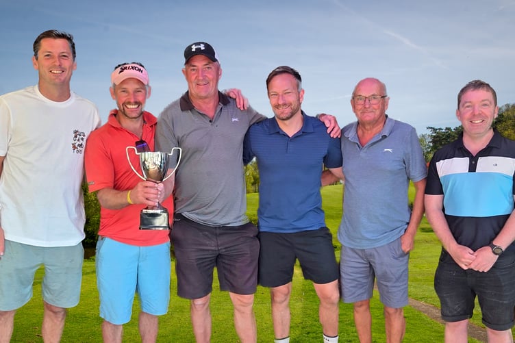 Newtown Football Club Trophy winners at Downes Golf Club.