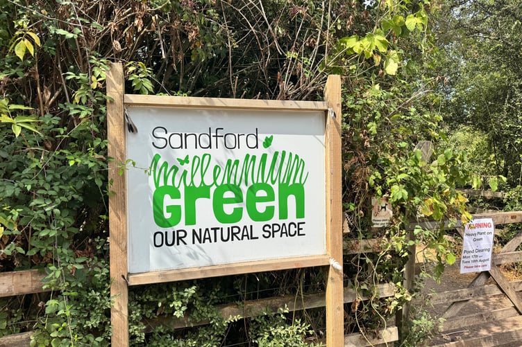 Sandford Millennium Green sign. AQ 9221