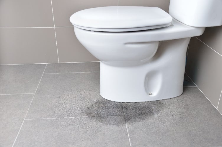 A leaking toilet.