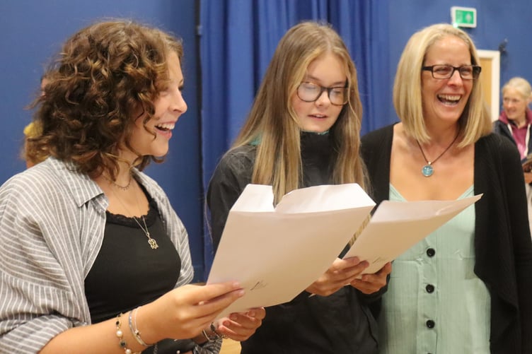Opening GCSE results at Chulmleigh College.