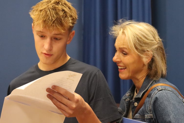 Opening GCSE results at Chulmleigh College.