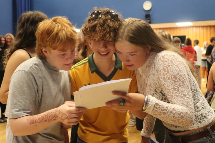 Exciting times, opening GCSE results at Chulmleigh College.