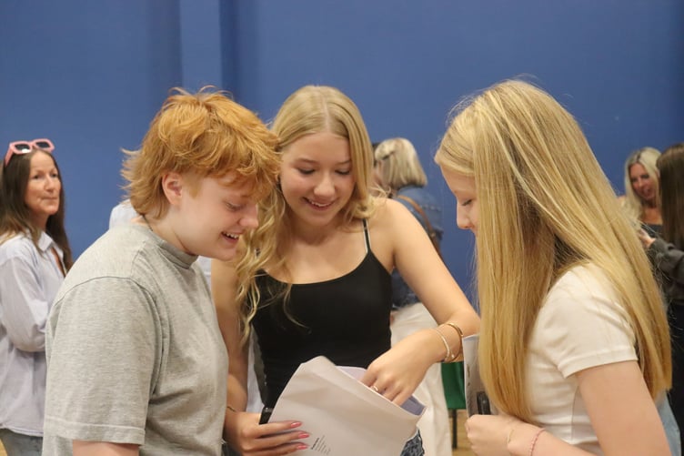 Opening GCSE results at Chulmlegh College.