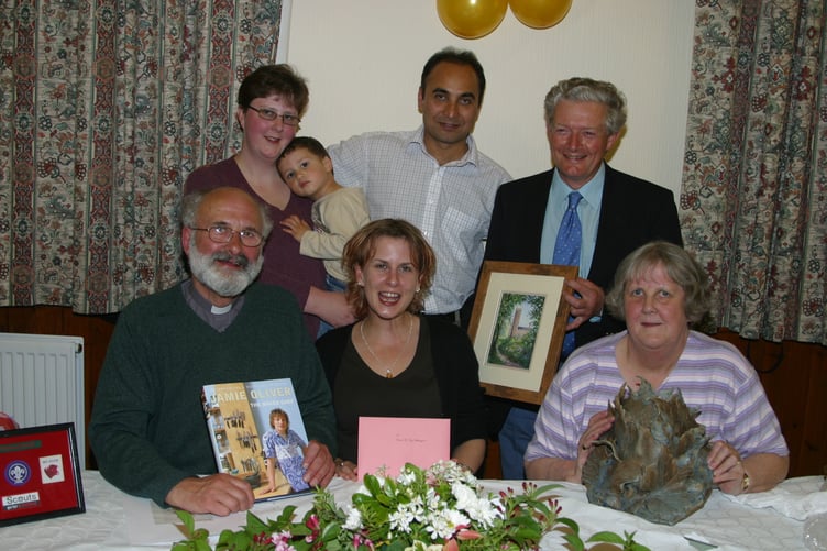 Following a farewell service for North Creedy Group of Parishes Team Rector Rev Brian Shillingford and family, with gifts presented at a supper held at Morchard Bishop in May 2005. 262-6235_IMG