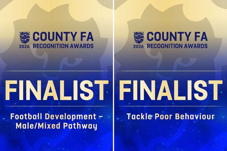 Devon County FA is a finalist in Football Development and Tackling Poor Behaviour.
