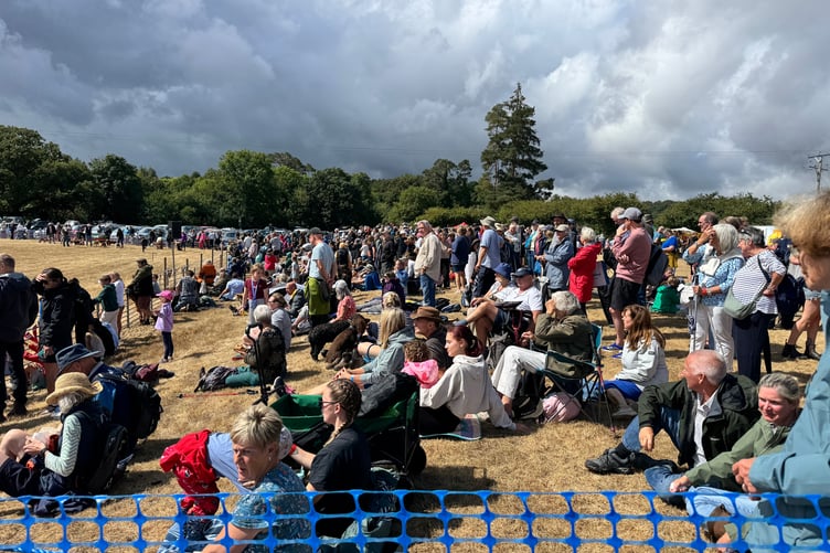 Public watching activities in the main ring at Chagford Show. AQ 9471