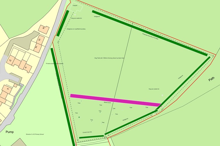 Map of the proposed changes to the field