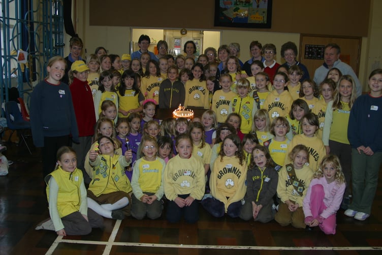 Crediton Brownies were celebrating their 90th anniversary with a celebration cake in November 2004. 232-3220_IMG