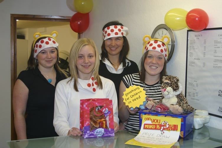 Staff at Kezia's hair salon dressed up to collect donations for the BBC Children In Need appeal in November 2006. IMG_0319