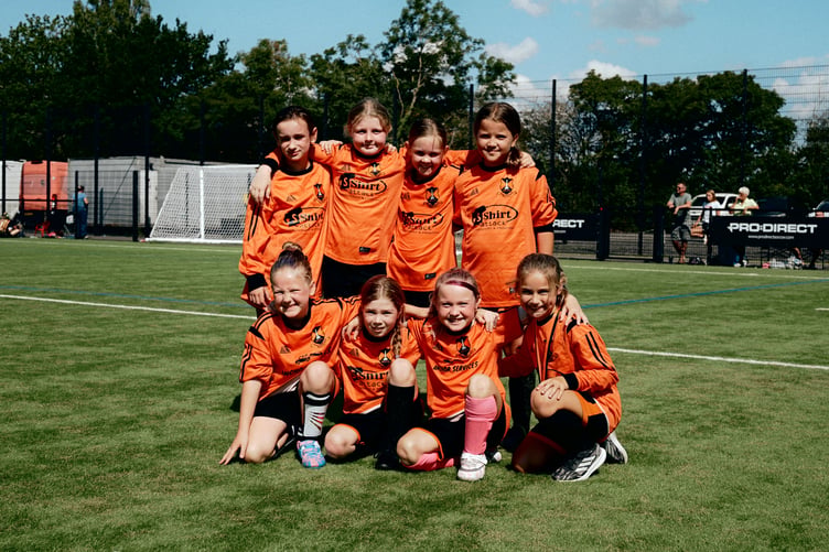 One of the teams which took part in the girls' grassroots football tournament.