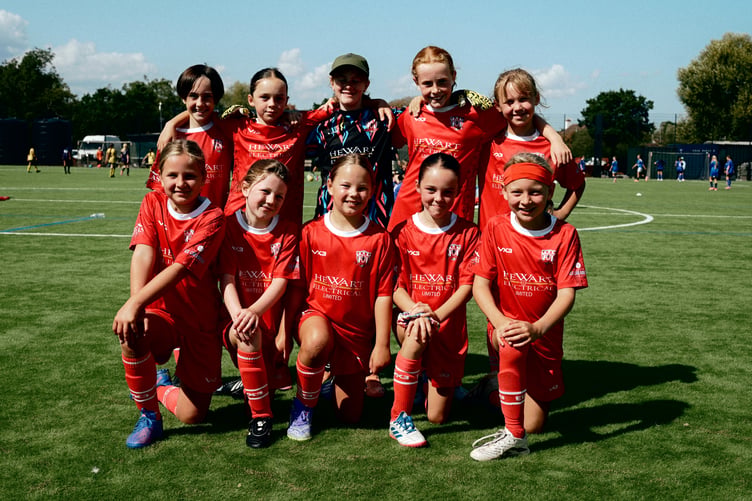 One of the teams which took part in the girls' grassroots football tournament.
