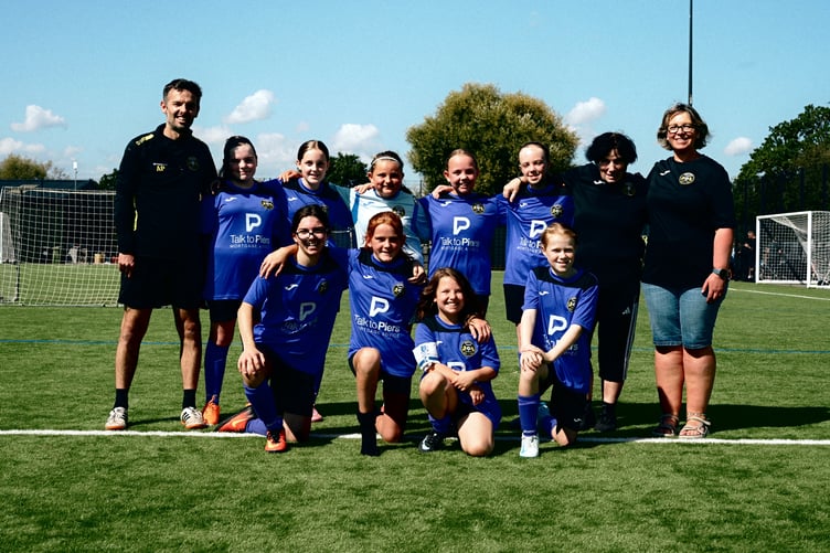 One of the teams which took part in the girls' grassroots football tournament.