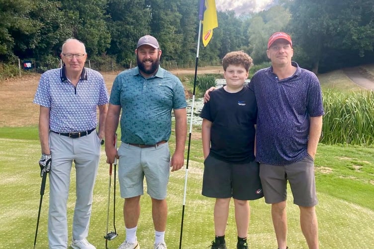 The Green keepers team of Nick, Guy, Jay and Ken on the 13th Green.