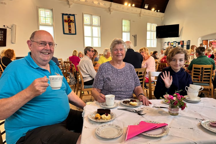 A lovely tea for those who attended at Crediton Methodist Church. AQ 9561