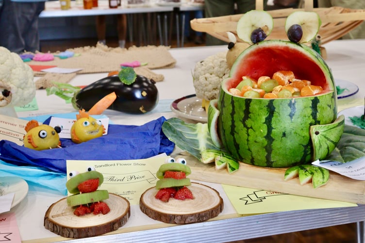Fruit and veg monsters made by children