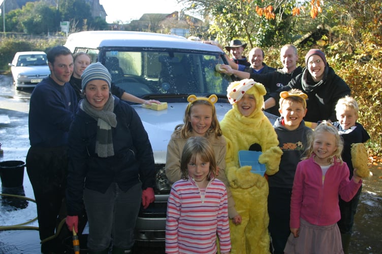 Volunteers at Copplestone Methodist Church washed cars to raise funds for Children in Need in November 2006. IMG_0352