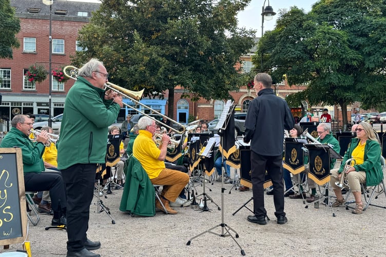 Steve Forster during his solo with Crediton Town Band. AQ 0166